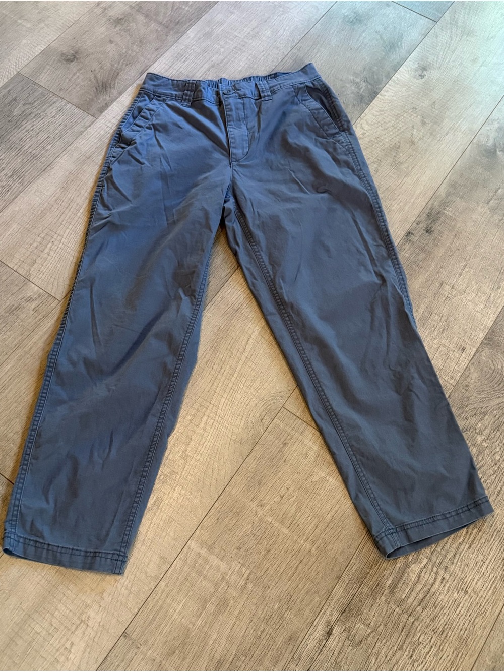 Old Navy Women's Slate Blue High Rise Straight-Leg Chino Pants